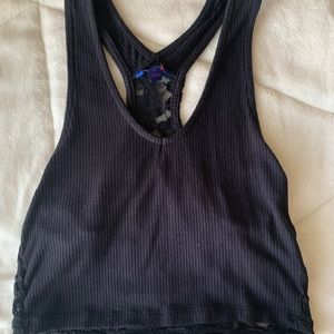 Black crop top with lace back